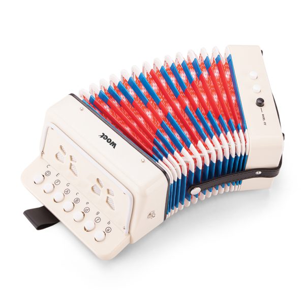 Accordeon met muziekboekje - wit