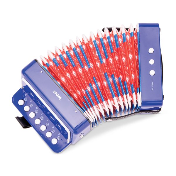 Accordeon met muziekboekje - blauw