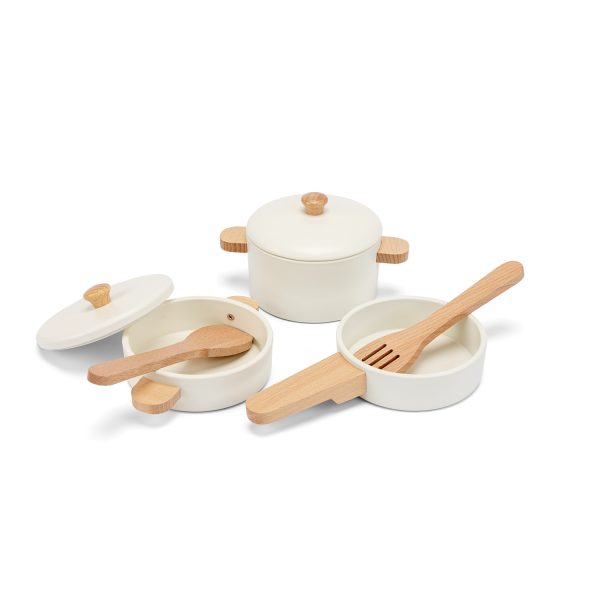Houten pannenset - wit