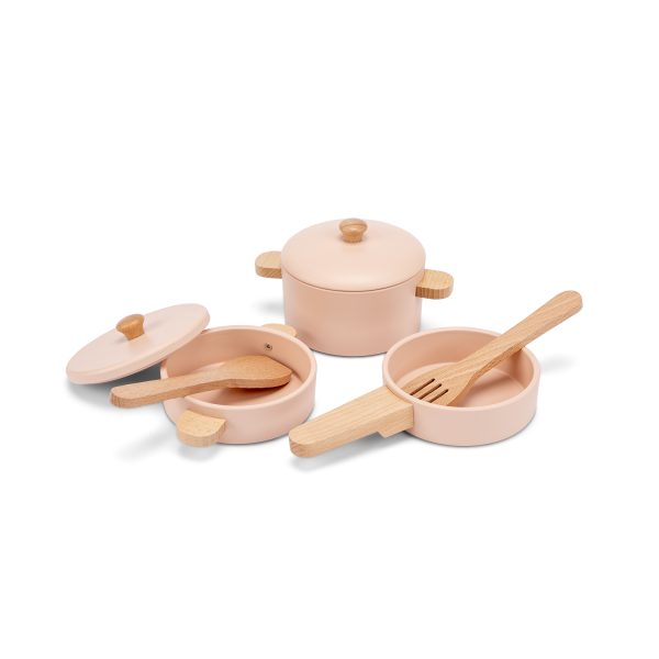 Houten pannenset - roze